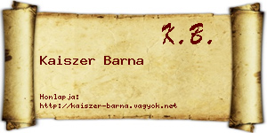 Kaiszer Barna névjegykártya